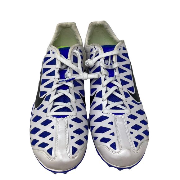Nike Zoom Maxcat 4 Track Field Spikes Sprint Running Men Sz 15 White Black Blue